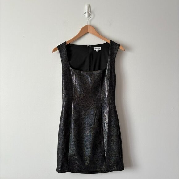 Revolve Superdown Jessalyn Faux Suede Sparkle Mini Dress Black Size Small - Picture 4 of 8